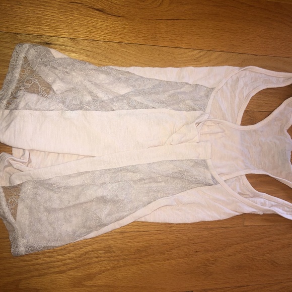 Light Pink Tank Top with Lace Sides - Picture 3 of 3